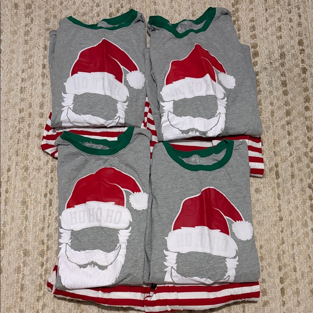 Festive Santa family Pajamas - Gray and Red
